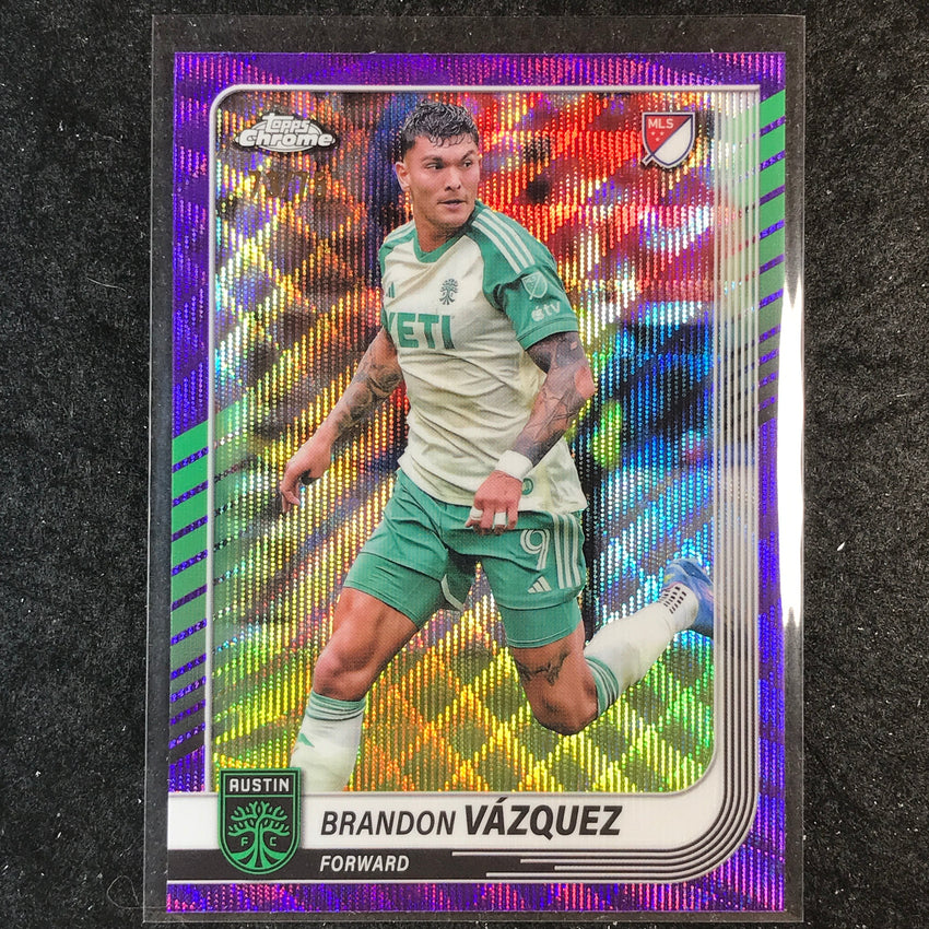 2025 Topps Chrome MLS BRANDON VAZQUEZ Base Purple Wave 73/75 #42