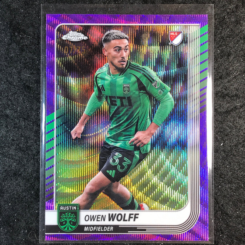 2025 Topps Chrome MLS OWEN WOLFF Base Purple Wave 7/75 #77