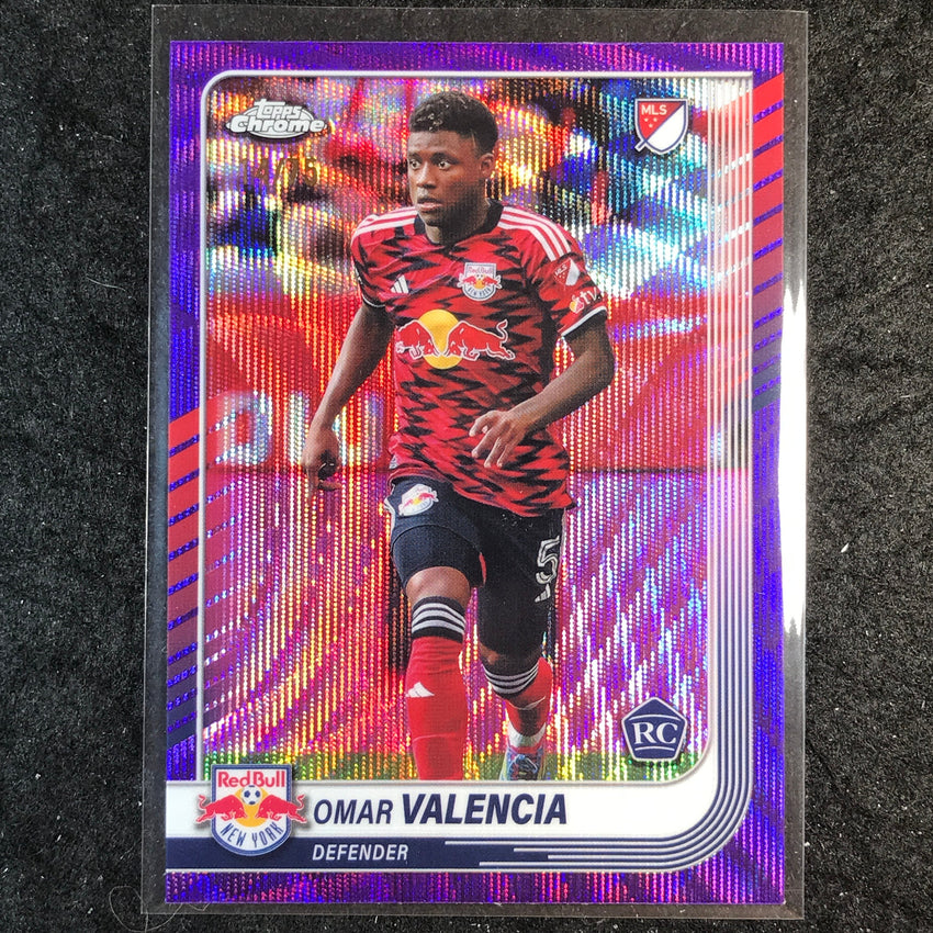 2025 Topps Chrome MLS OMAR VALENCIA Rookie Base Purple Wave 14/75 #94