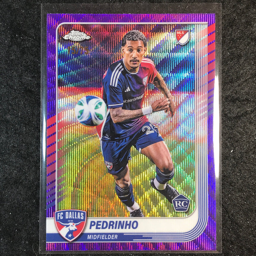 2025 Topps Chrome MLS PEDRINHO Rookie Base Purple Wave 15/75 #148