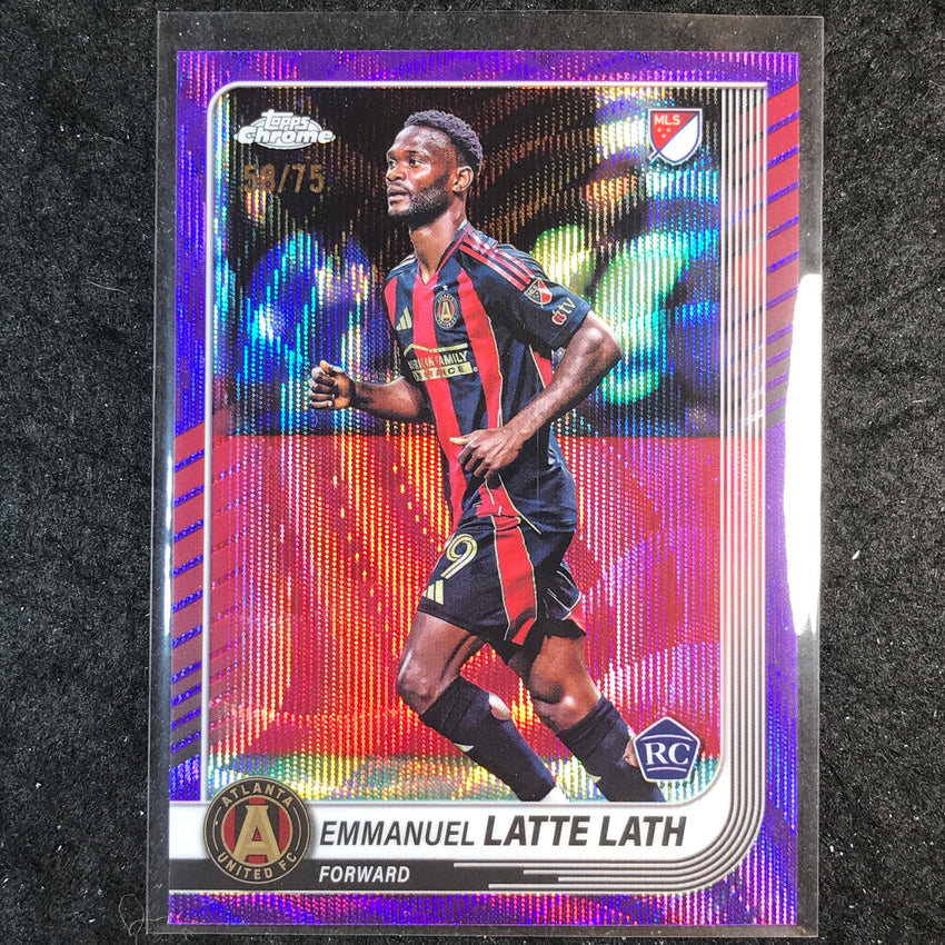 2025 Topps Chrome MLS EMMANUEL LATTE LATH Rookie Base Purple Wave 58/75 #153