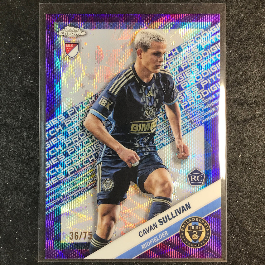 2025 Topps Chrome MLS CAVAN SULLIVAN Rookie Pitch Prodigies Purple Wave 36/75