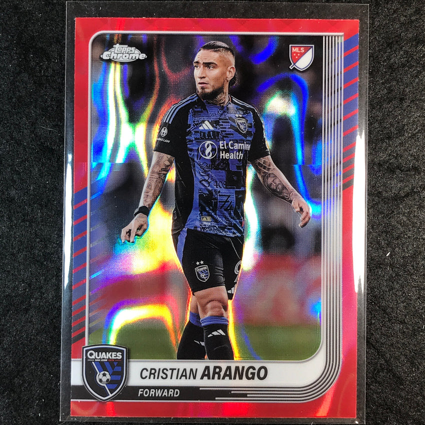 2025 Topps Chrome MLS CRISTIAN ARANGO Base Red Lava #137