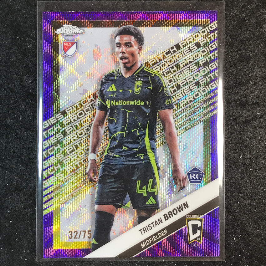 2025 Topps Chrome MLS TRISTAN BROWN Rookie Pitch Prodigies Purple Wave 32/75