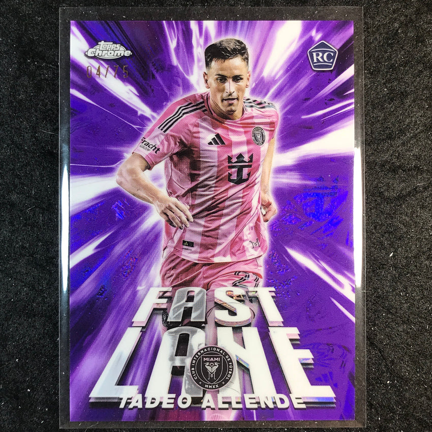 2025 Topps Chrome MLS TADEO ALLENDE Fast Lane Rookie Purple 4/75 #11