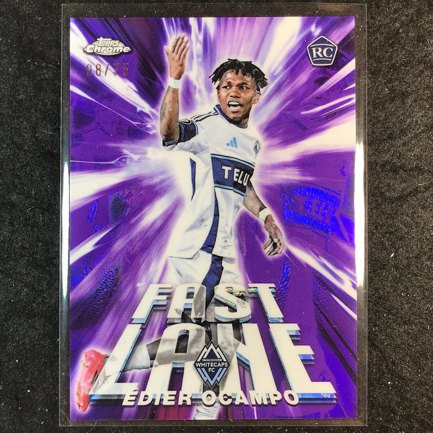 2025 Topps Chrome MLS EDIER OCAMPO Fast Lane Rookie Purple 8/75 #18