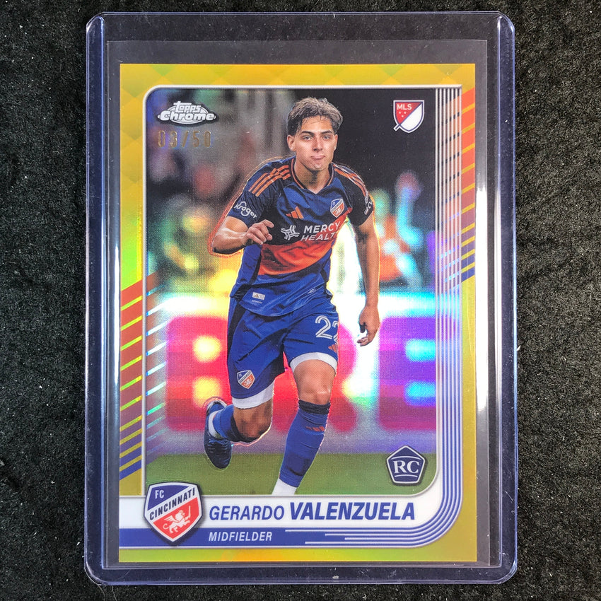 2025 Topps Chrome MLS GERARDO VALENZUELA Rookie Base Gold 3/50 #109