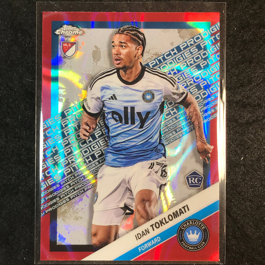2025 Topps Chrome MLS IDAN TOKLOMATI Rookie Pitch Prodigies Red Lava #199