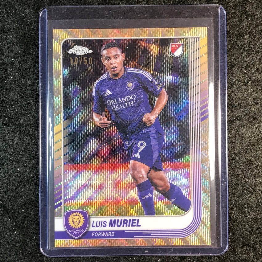 2025 Topps Chrome MLS LUIS MURIEL Base Gold Wave 10/50 #74