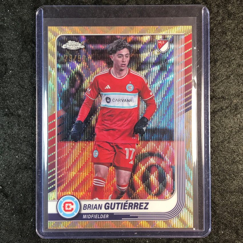 2025 Topps Chrome MLS BRIAN GUTIERREZ Base Gold Wave 29/50 #89