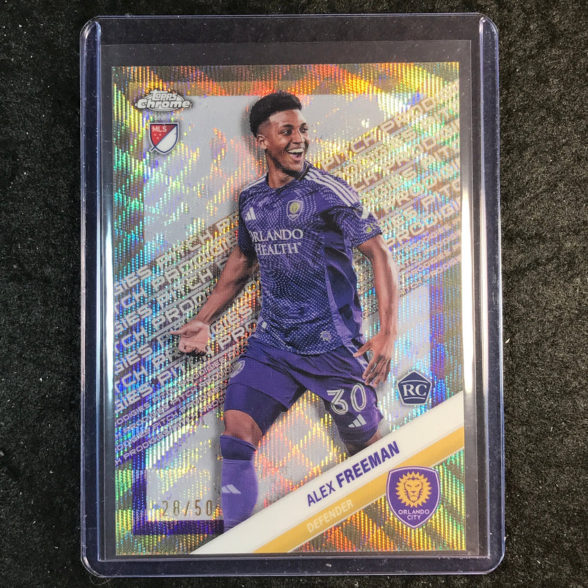 2025 Topps Chrome MLS ALEX FREEMAN Rookie Pitch Prodigies Gold Wave 28/50 #187