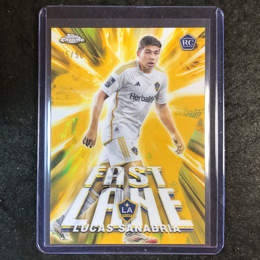 2025 Topps Chrome MLS LUCAS SANABRIA Fast Lane Rookie Gold 15/50 #10