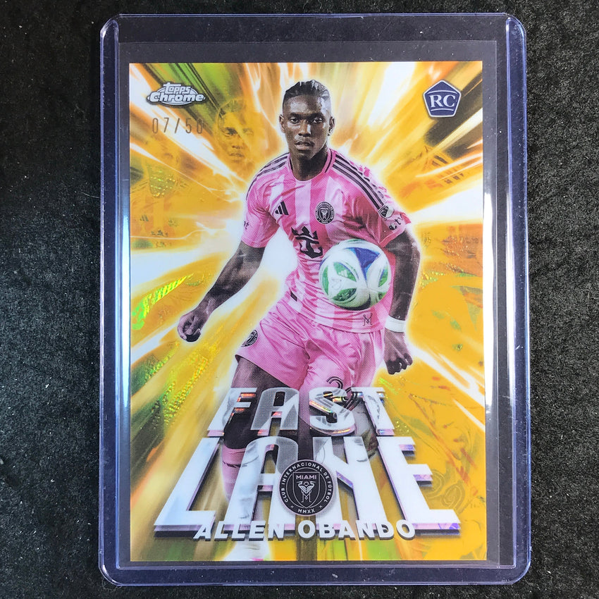 2025 Topps Chrome MLS ALLEN OBANDO Fast Lane Rookie Gold 7/50 #24