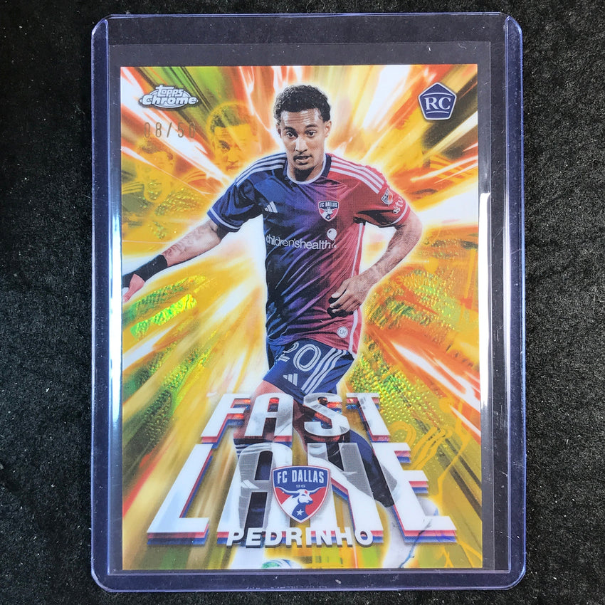2025 Topps Chrome MLS PEDRINHO Fast Lane Rookie Gold 8/50 #29