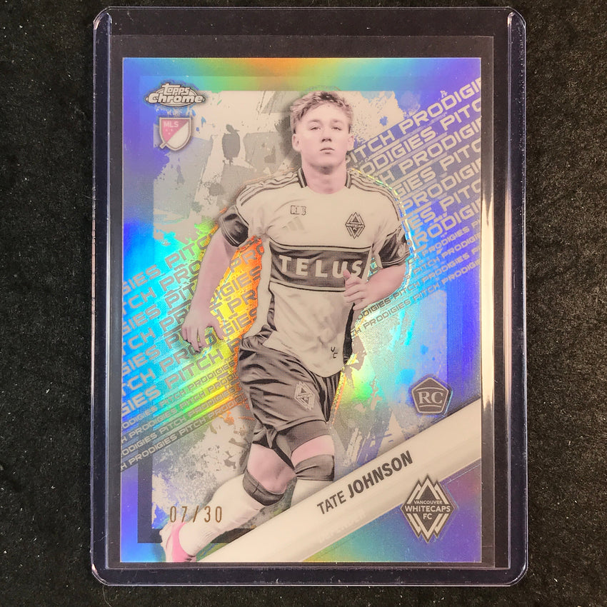 2025 Topps Chrome MLS TATE JOHNSON Rookie Pitch Prodigies Pearl 7/30 #189