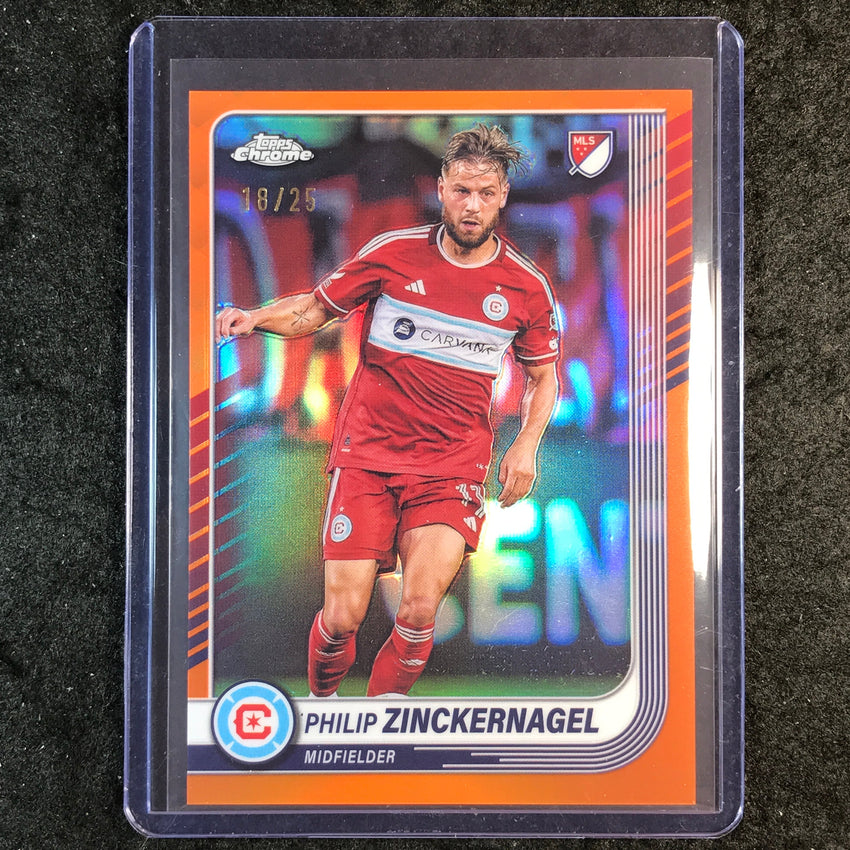 2025 Topps Chrome MLS PHILIP ZINCKERNAGEL Base Orange 18/25 #92