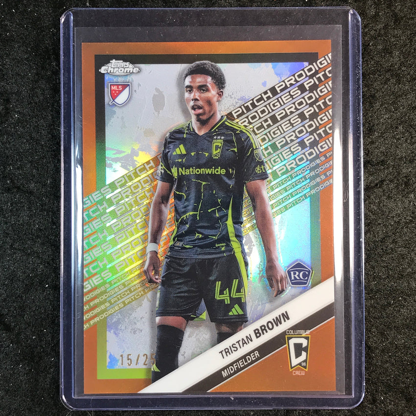 2025 Topps Chrome MLS TRISTAN BROWN Rookie Pitch Prodigies Orange 15/25 #188