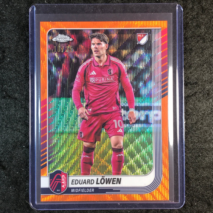 2025 Topps Chrome MLS EDUARD LOWEN Base Orange Wave 10/25 #17