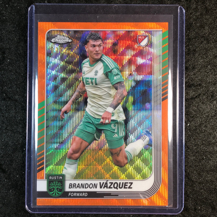 2025 Topps Chrome MLS BRANDON VAZQUEZ Base Orange Wave 1/25 #42
