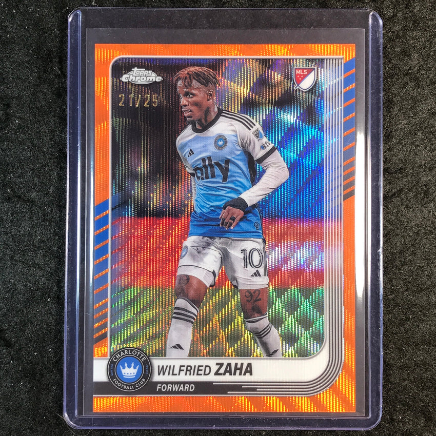 2025 Topps Chrome MLS WILFRIED ZAHA Base Orange Wave 21/25 #172