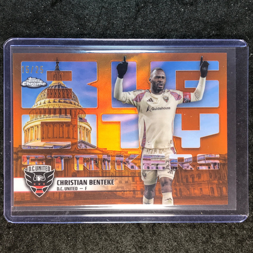 2025 Topps Chrome MLS CHRISTIAN BENTEKE Big City Strikers Orange Wave 15/25 #1