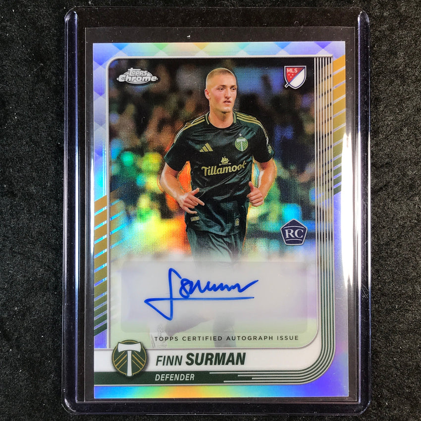 2025 Topps Chrome MLS FINN SURMAN Chrome Rookie Autograph Refractor #FS
