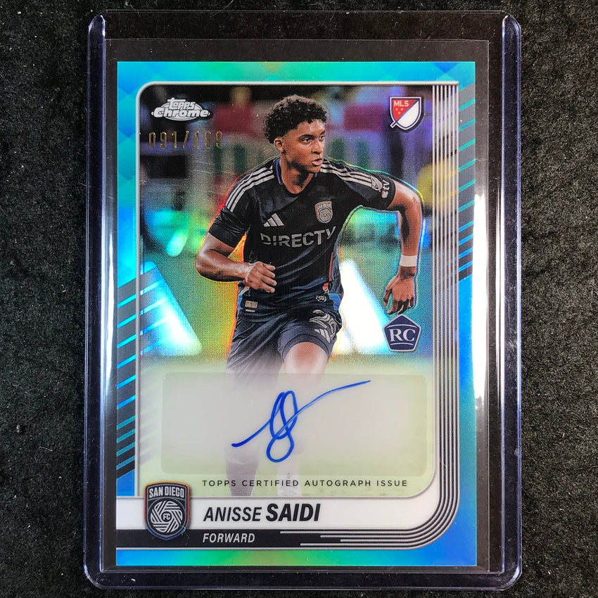 2025 Topps Chrome MLS ANISSE SAIDI Chrome Rookie Auto Aqua 91/199