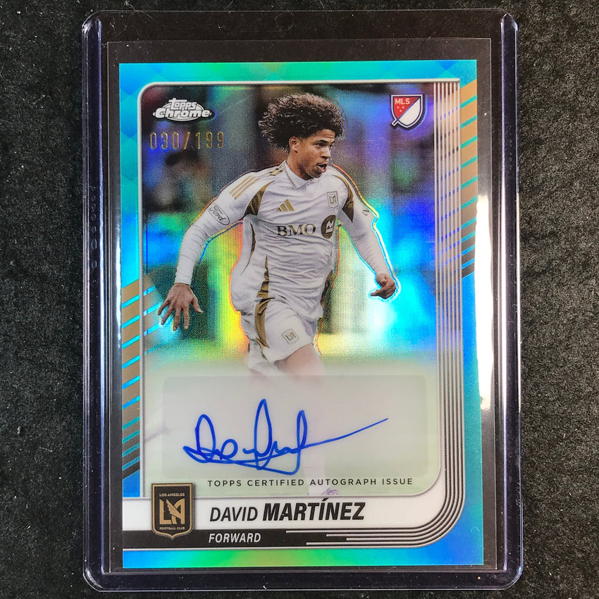 2025 Topps Chrome MLS DAVID MARTINEZ Chrome Auto Aqua 30/199