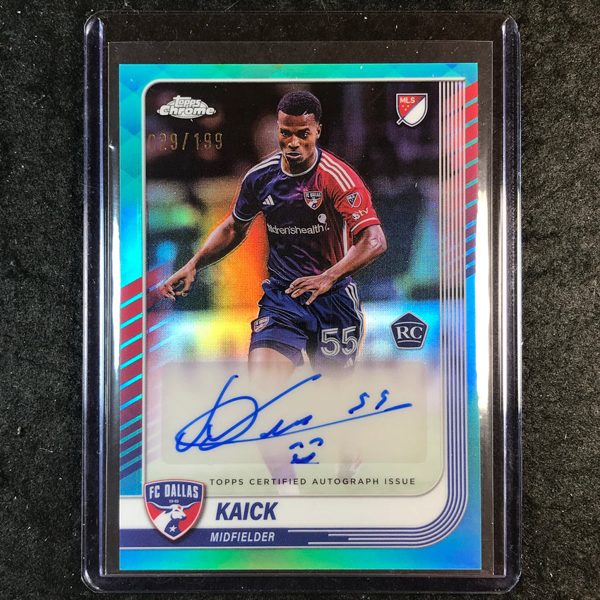 2025 Topps Chrome MLS KAICK Chrome Rookie Auto Aqua 29/199