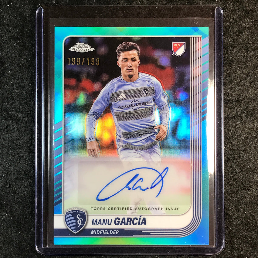 2025 Topps Chrome MLS MANU GARCIA Chrome Auto Aqua 199/199