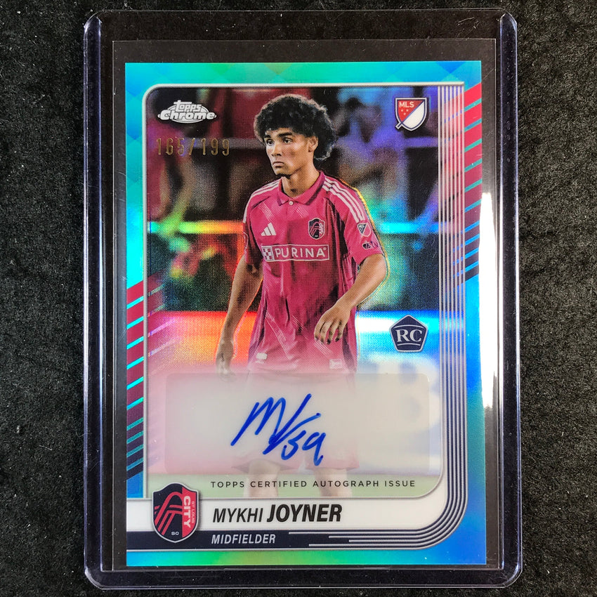 2025 Topps Chrome MLS MYKHI JOYNER Chrome Rookie Auto Aqua 165/199