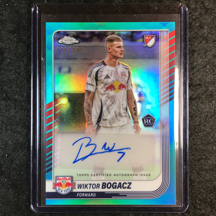 2025 Topps Chrome MLS WIKTOR BOGACZ Chrome Rookie Auto Aqua 144/199