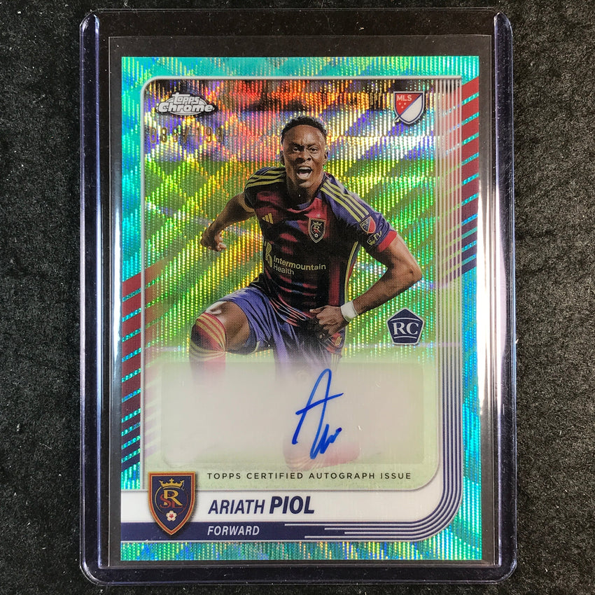 2025 Topps Chrome MLS ARIATH PIOL Chrome Rookie Auto Aqua Wave 85/199