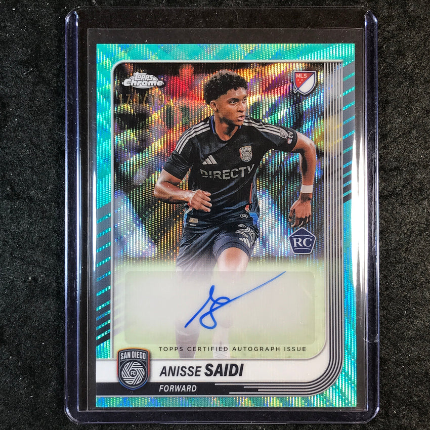 2025 Topps Chrome MLS ANISSE SAIDI Chrome Rookie Auto Aqua Wave 179/199