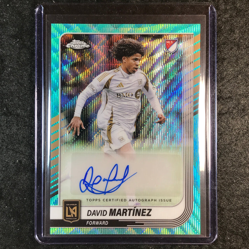 2025 Topps Chrome MLS DAVID MARTINEZ Chrome Auto Aqua Wave 30/199