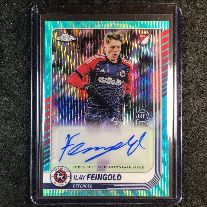 2025 Topps Chrome MLS ILAY FEINGOLD Chrome Rookie Auto Aqua Wave 103/199