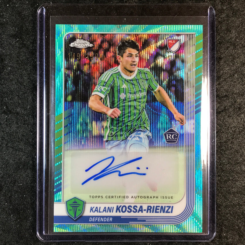 2025 Topps Chrome MLS KALANI KOSSA-RIENZI Chrome Rookie Auto Aqua Wave 149/199