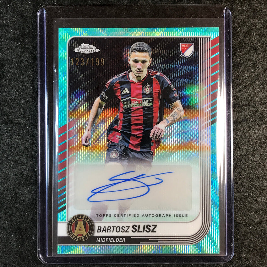 2025 Topps Chrome MLS BARTOSZ SLISZ Chrome Auto Aqua Wave 123/199