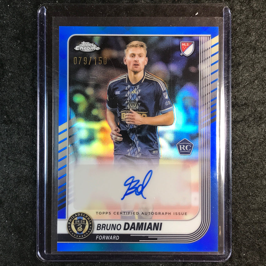 2025 Topps Chrome MLS BRUNO DAMIANI Chrome Rookie Auto Blue 79/150
