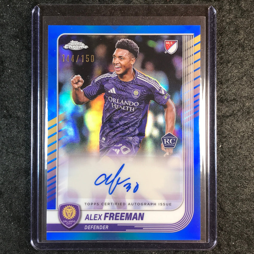 2025 Topps Chrome MLS ALEX FREEMAN Chrome Rookie Auto Blue 144/150