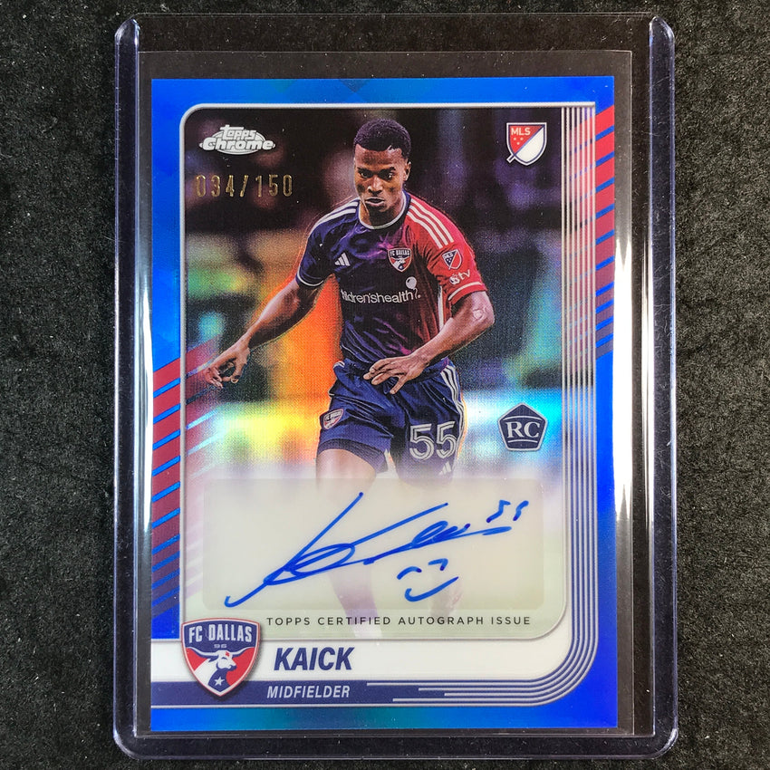 2025 Topps Chrome MLS KAICK Chrome Rookie Auto Blue 34/150