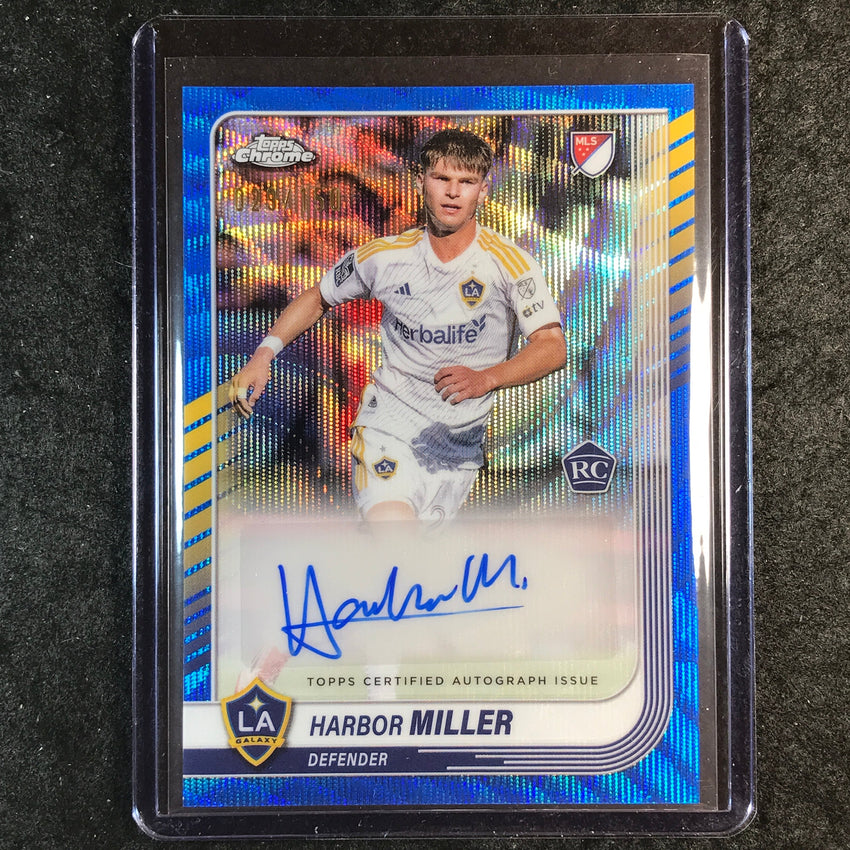 2025 Topps Chrome MLS HARBOR MILLER Chrome Rookie Auto Blue Wave 29/150