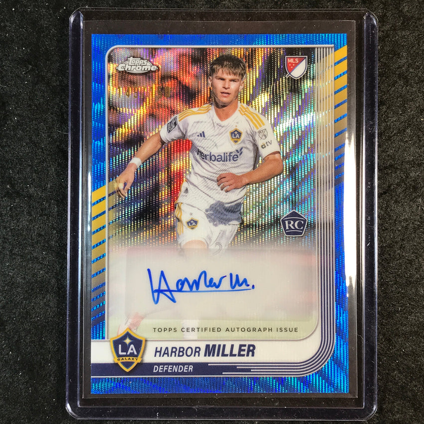 2025 Topps Chrome MLS HARBOR MILLER Chrome Rookie Auto Blue Wave 49/150