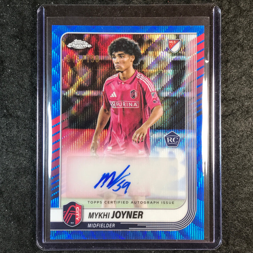 2025 Topps Chrome MLS MYKHI JOYNER Chrome Rookie Auto Blue Wave 19/150