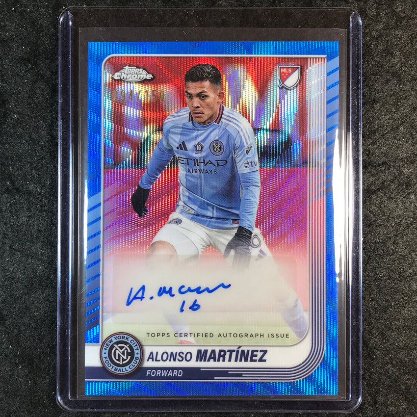 2025 Topps Chrome MLS ALONSO MARTINEZ Chrome Auto Blue Wave 94/150