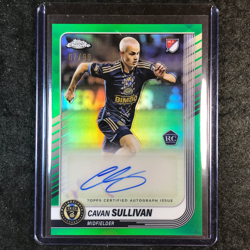 2025 Topps Chrome MLS CAVAN SULLIVAN Chrome Rookie Auto Green 7/99