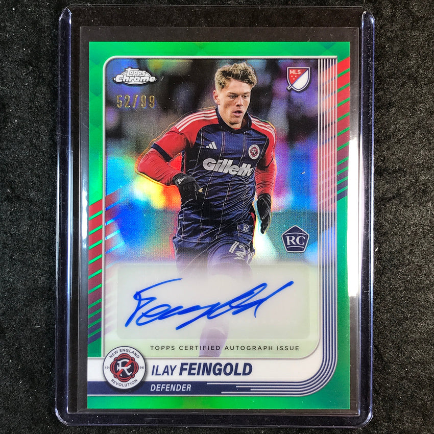 2025 Topps Chrome MLS ILAY FEINGOLD Chrome Rookie Auto Green 52/99
