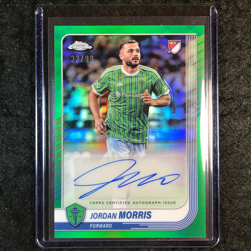2025 Topps Chrome MLS JORDAN MORRIS Chrome Auto Green 22/99