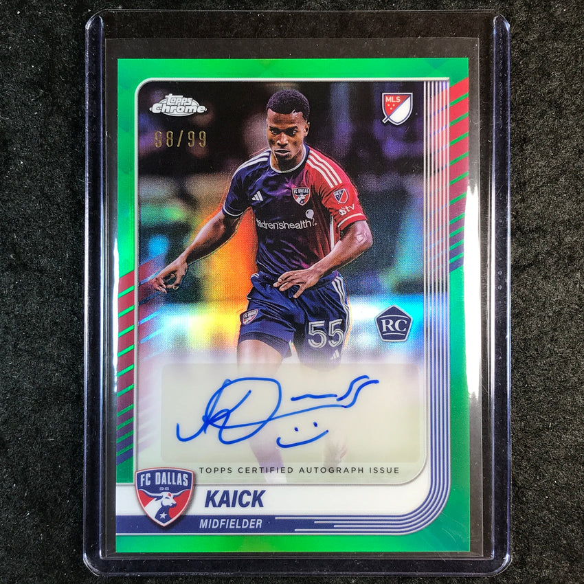 2025 Topps Chrome MLS KAICK Chrome Rookie Auto Green 98/99
