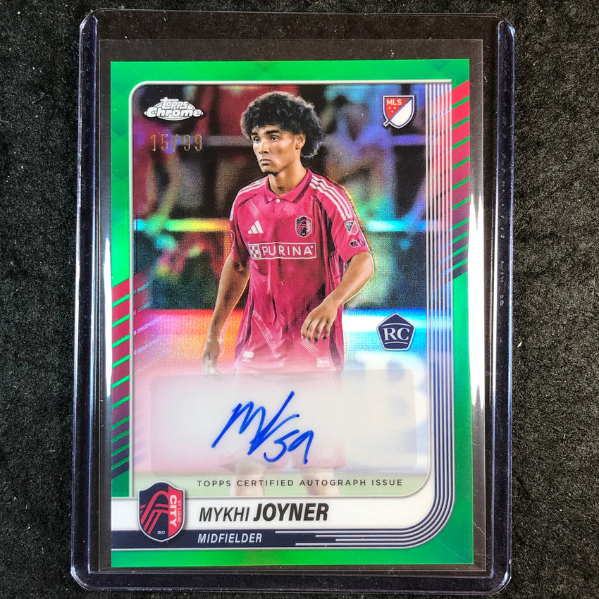 2025 Topps Chrome MLS MYKHI JOYNER Chrome Rookie Auto Green 15/99